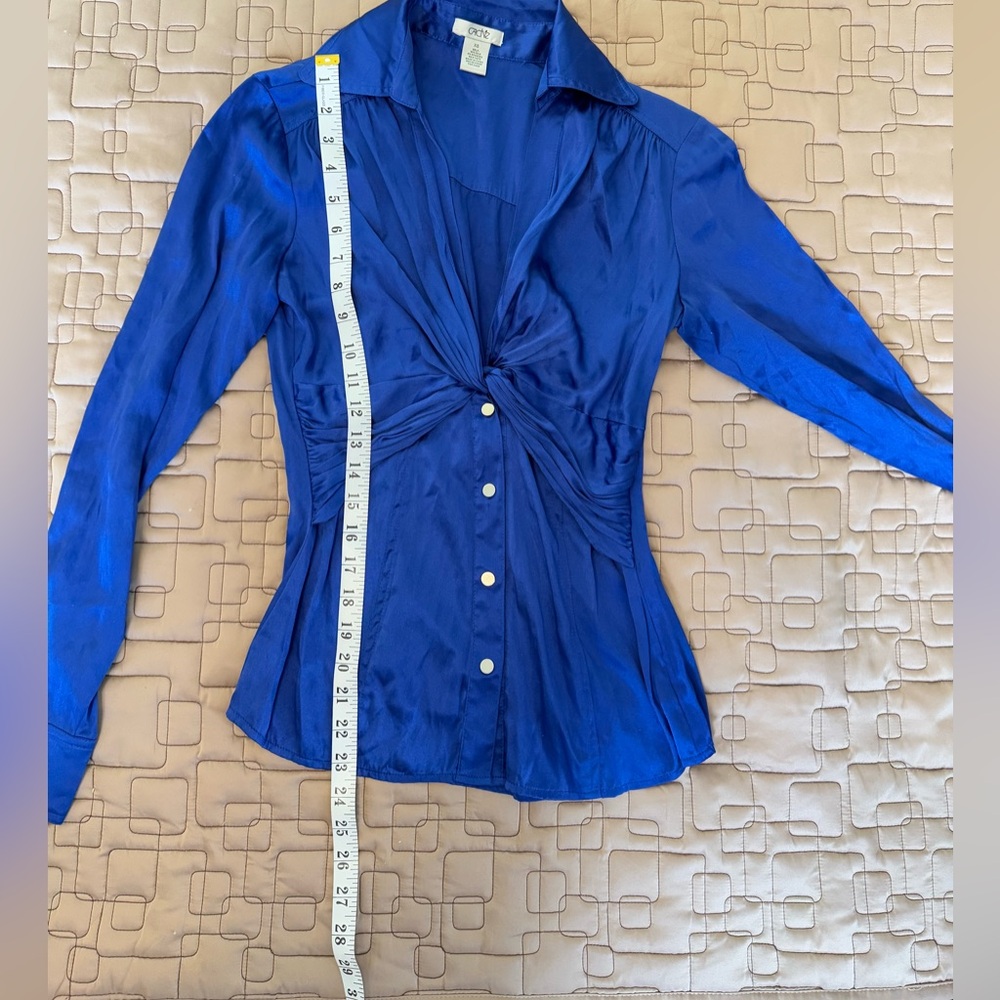 Blue Cache Short Silk Top - Size XS - Picture 5 of 7